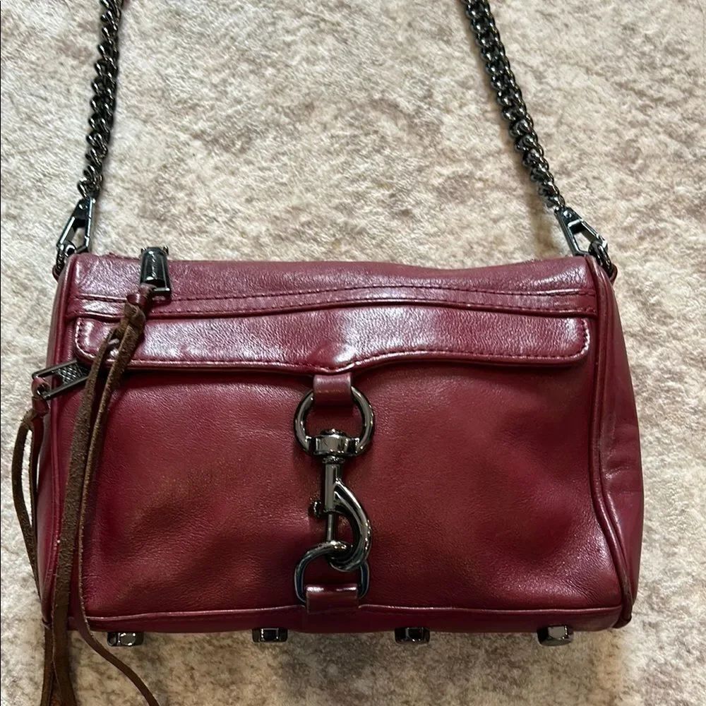 Rebecca Minkoff Burgundy Leather Crossbody Bag - Picture 4 of 12